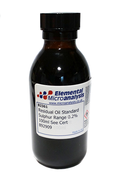 DISCONTINUED

Residual Oil Standard Sulphur Range 0.2%  100ml See Cert 892423

Petroleum Distillates N.O.S 3 UN1268